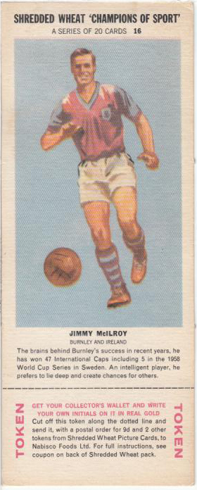 Burnley Fc - Jimmy Mcilroy Card